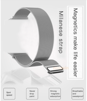 O bracelete de aço inoxidável milanês de prata da correia de relógio do laço para esportes de Apple olha WBCS20191123