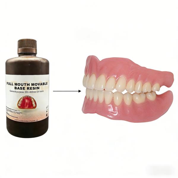 High Durability Full Mouth Movable Base Resin Pink Gum Color Minimal Shrinkage Rate Providing Performance in Dental Restorations