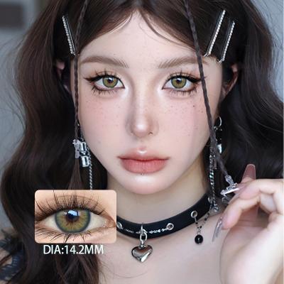 Millcreek Hybrid Kitten Green 14.2mm Diameter 0.08mm Thickness 55% Water Content Daily Disposable Colored Contact Lenses