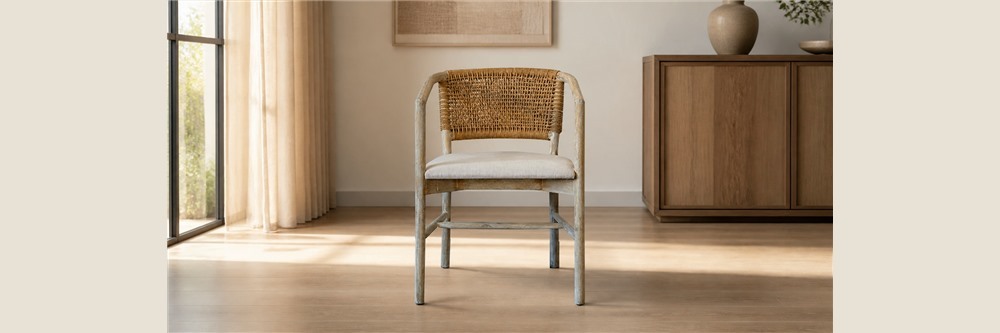 Woven Rattan Back Dining Armchair CYC-059