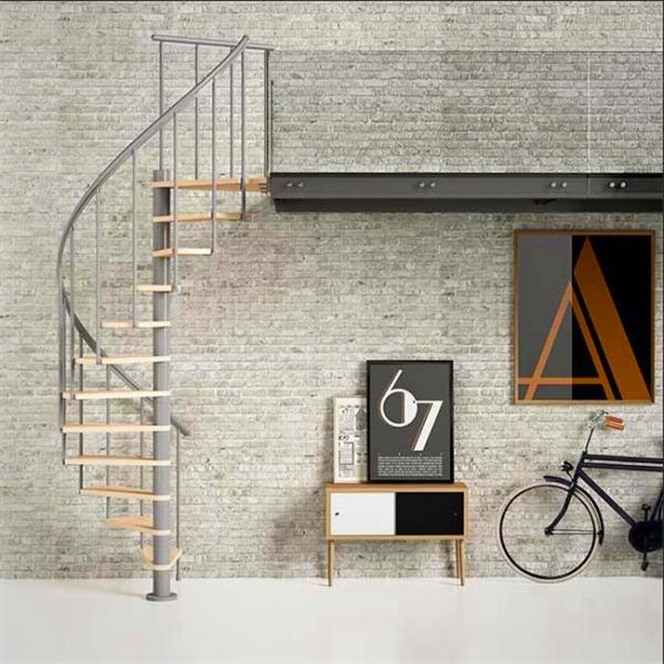 Wood/Metal Custom Spiral Staircase Custom With Stainless Balustrade  Outdoor