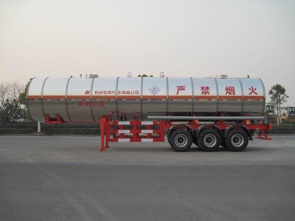 Stainless Steel Gas Tanker Truck Trailer For 39500L Propylene Oxide delivery