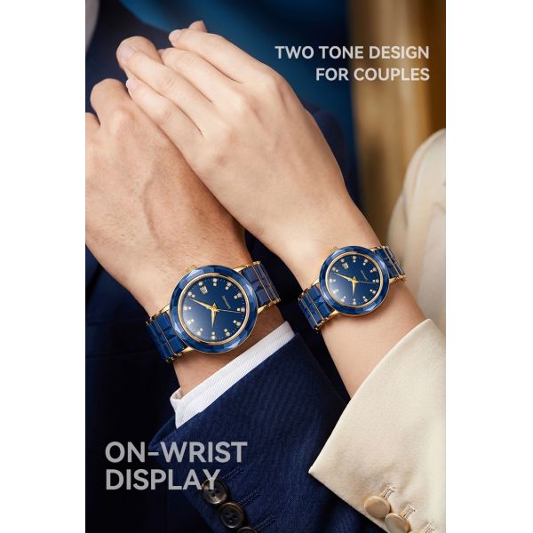 Celastine Blue — Sapphire Ceramic Couple Watch Set