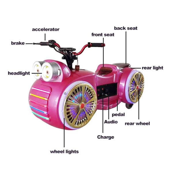 280W Multicolor Big Eyes Moto Bumper Car For Parent Child