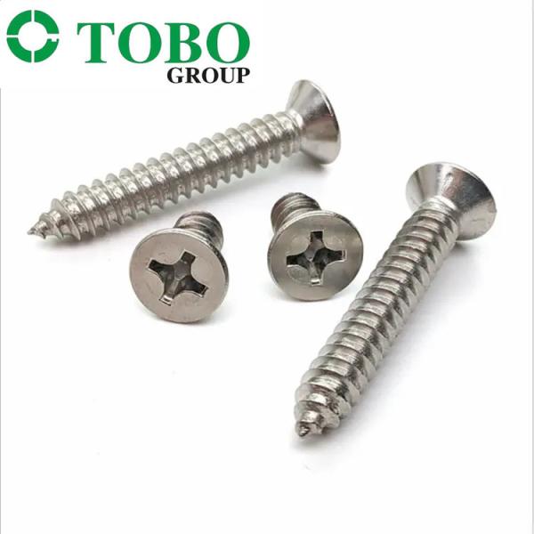 Stainless Steel Phillips Countersunk Head Tapping Screw For Drywall / Wood / Metal / Gypsum GB846