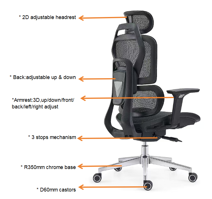 Sports Modern Mesh Fabric Ergonomic Office Chair Back Height Adjustable