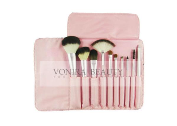 A composição relativa à promoção cor-de-rosa do tamanho do curso do presente escova a caixa do couro do plutônio de 10 PCS