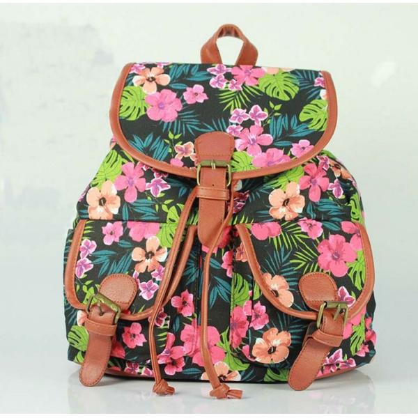 European and American summer new printing canvas backpack female