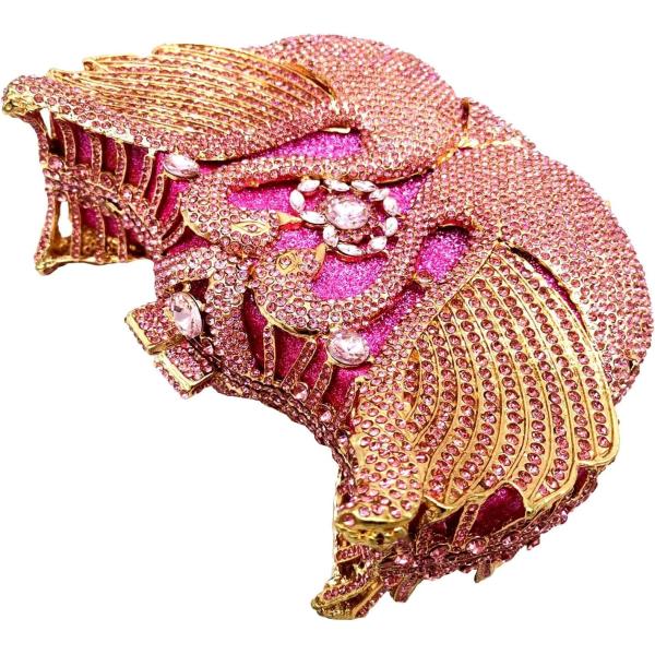 BOUTIQUE DE FGG WOMEN SWAN CLUTCH CRYSTAL EVENING BAGS WEDDING PARTY DINNER LADIES RHINESTONE MINAUDIERE HANDBAG