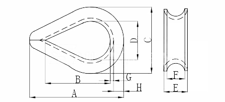 Hot Dip Galvanized G-411 Thimble For Standard Custom Stainless Steel Wire Rope