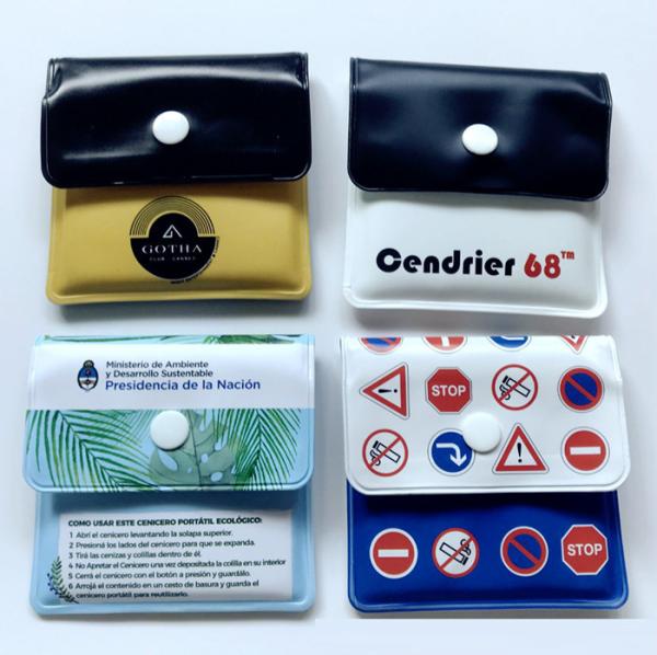 Eco Friendly EVA Plastic pocket Portable Ashtray Pouch 8cm x 8cm
