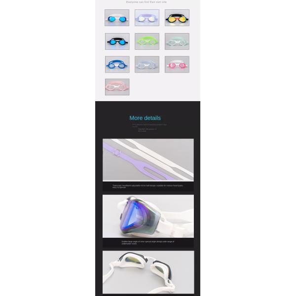 Fashionable Adult Swimming Goggles Electroplated No Fog Swim Goggles