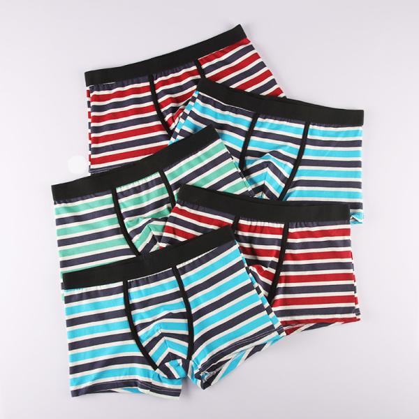95% cotton Mens Striped Cotton Stretch Men Briefs Boxers Underwear