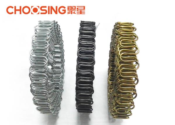 Economical 3.6mm In Roll Furniture Upholstery Zig Zag Springs Nosag Springs Black Color