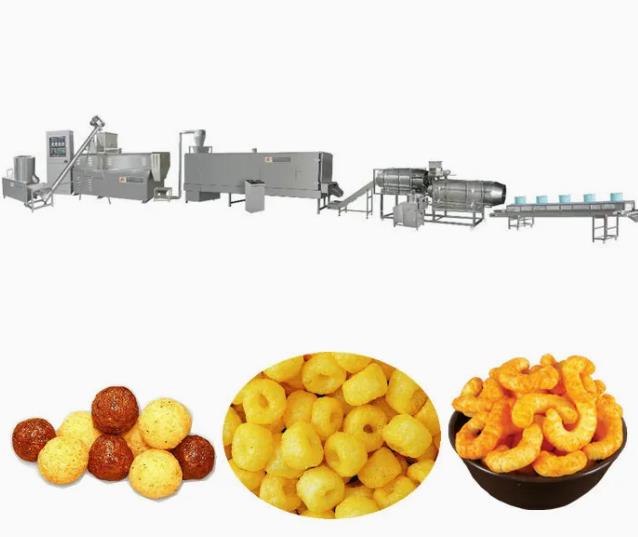 Puffed Corn Onion Ring Puff Snack Machine , Snack Food Extruder Machine