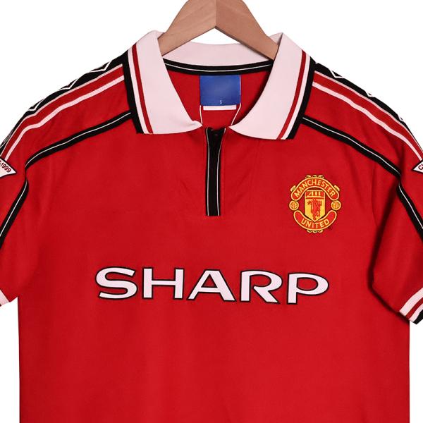 Manchester United 1998-1999 Season Home Jersey Replica Group Customization Exclusive
