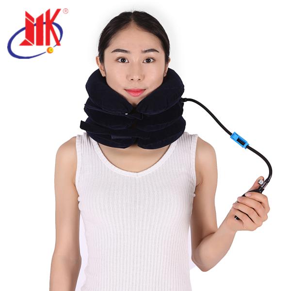 Medical Cervical Support Brace Flannel Cloth Material With Rubber Tube Steel Valve