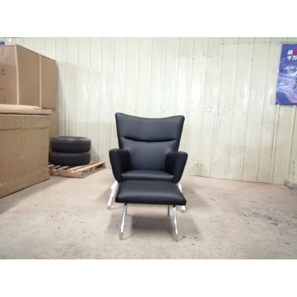 High Back stainless steel legs fabric Hans Wegner Upholstered Wing Customized reclining fabric cozy Lounge Chair