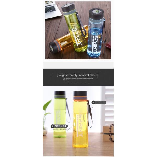 Customized Logo Lightweight Plastic Travel Water Bottle Outdoor Sports Water Bottle 500ml/650ml/750ml/1000ml/1200ml With Rope Multifunctional Multipurpose