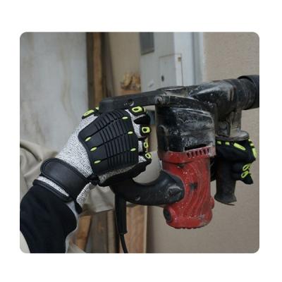 Vibração da proteção TPR da abrasão a anti cortou luvas resistentes para a indústria da decoração