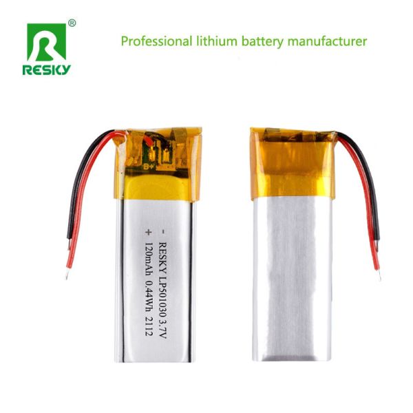 Li-Polymer Battery 501030 3.7V 120mAh Solar Lithium Ion Battery Cell For Wristbands