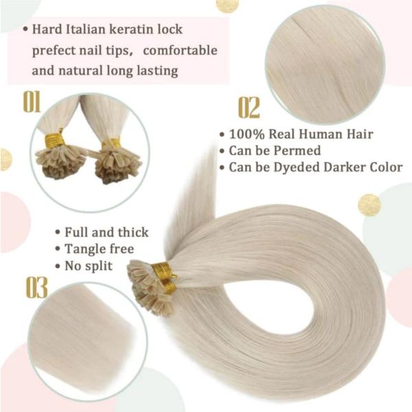 Double Drawn Italian Prebonded Human Hair Extensions I Tip U Tip Professional Grade