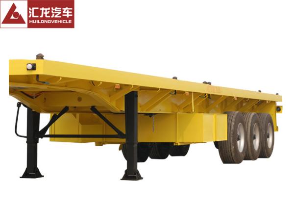 Air Suspension Cargo Container Trailer Yellow Color Dynamic Balance With Landing Gear