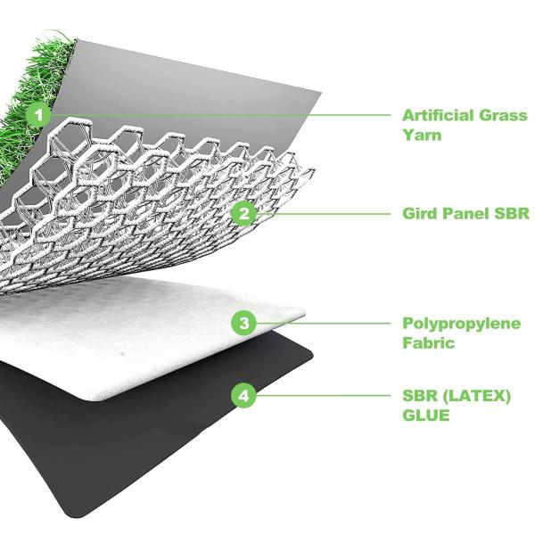 200 Stitches/M PE Material Non Infill Artificial Turf 50mm 18000 Dtex For Football/Soccer Sports