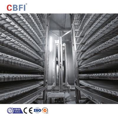 Congelador instantâneo espiral Iqf de tambor duplo personalizado para explosão de alimentos de trigo cozidos, congelamento rápido