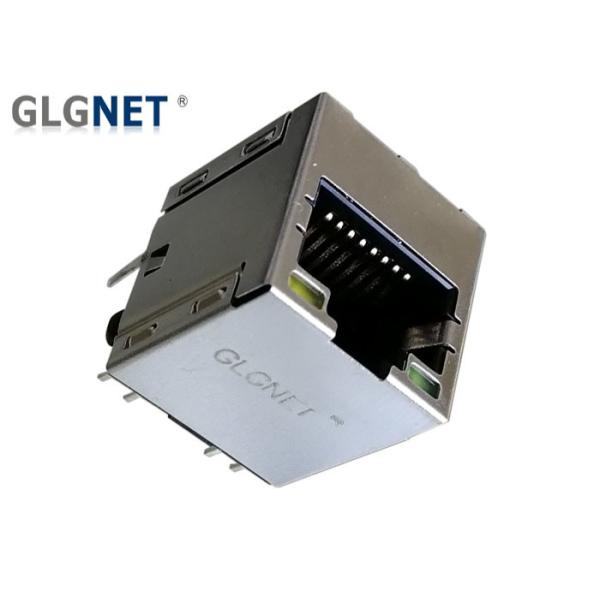 180 ° Integrated Transformer RJ45 Single Port Copper Alloy Preplated With Nickel