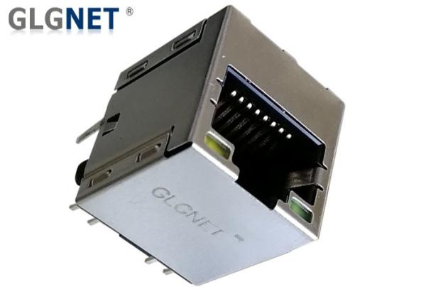 180 ° Integrated Transformer RJ45 Single Port Copper Alloy Preplated With Nickel