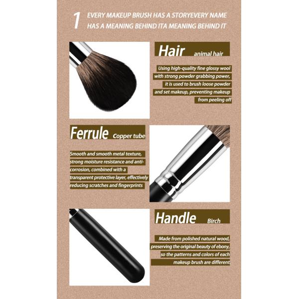 A02 Одномакияжный щетка порошковая щетка высококачественный инструмент для макияжа волос животных