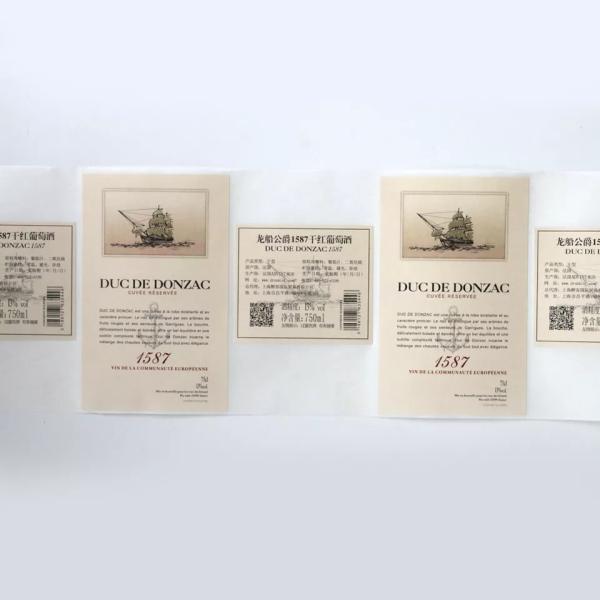 Waterproof Self Adhesive Sticker Printed Textured Paper For Glass Bottle