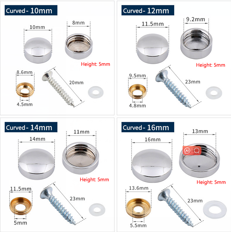 Plating Finish Brass Material Swivel Mirror Screw For Advertising Solutions