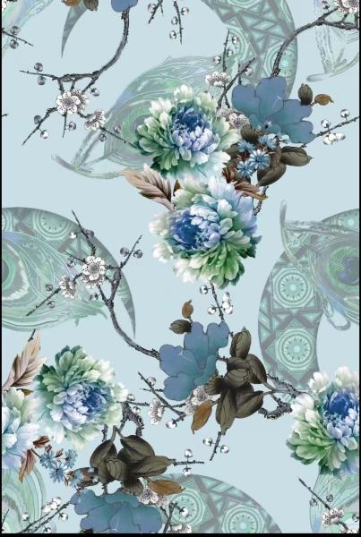 Recycled Customized Digital Print Floral Silky Satin 100 Polyester Fabric Satin Silk for Women's Clothing Dresses Bags Curtain