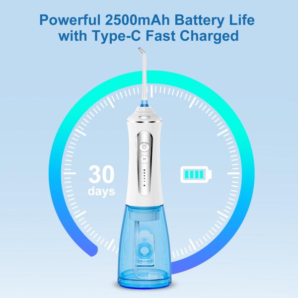 Беспроводный водяной флоссер для полости рта IPX7 водонепроницаемый Уход за полостью рта 300 мл Чистильщик зубов