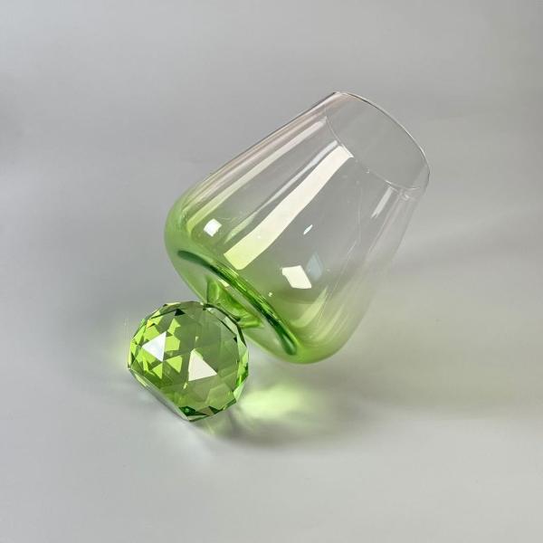Hand-blow Wine Glass With Crystal Base Color Gradient Unique Wine Glass For Gift For  Party
