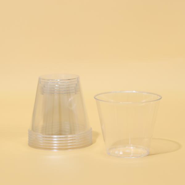 5OZ Copo de plástico PS transparente e descartável FDA SGS Certificado para suco