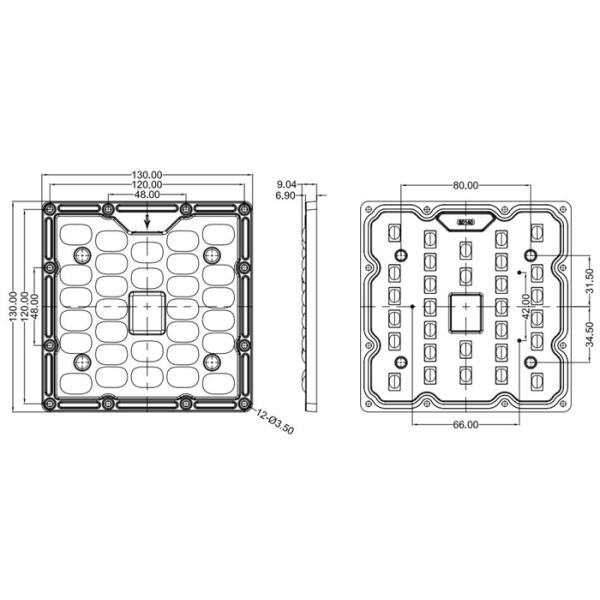 SunshineOpto LED Street Light Lens Square Shape 130mm 30 Points SMD 5050