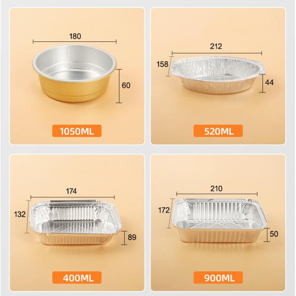 Прямоугольный подгоняйте коробку для завтрака Takeout подносов коробок упаковки устранимую алюминиевую