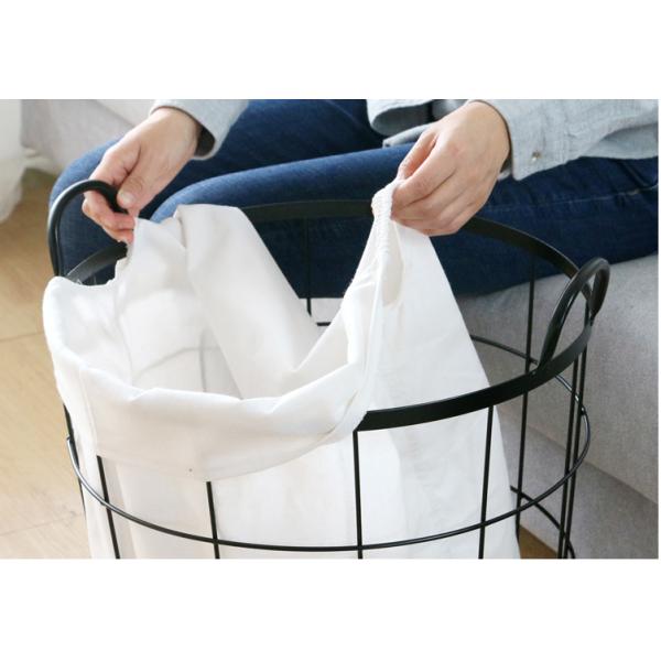 Iron Round Household Laundry Basket North Europe Dirty Clothes Basket Toy Litter Basket