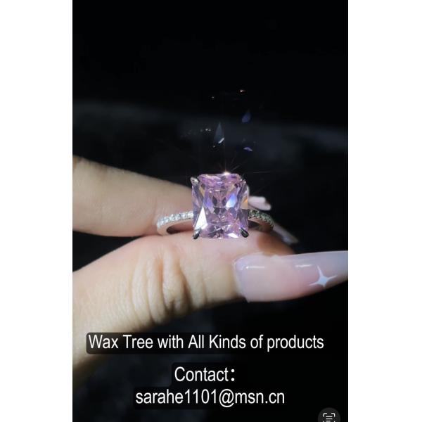 PINK Cushion Main Stone Moissanite Wedding Ring Engagement Unisex Fine Jewelry Ring Or Decorations 925 Silver CZ Wedding Rings For Unisex Gender Wedding Diamond Silver Diamond Rings 925 Sterling