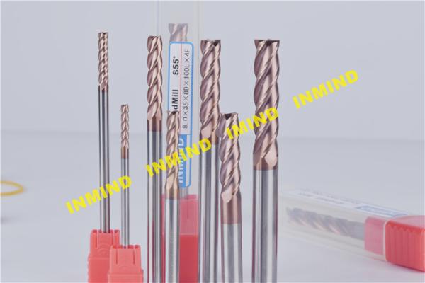 TiSiN Coating 2 Flute / 4 Flute CNC End Mill with 16 mm Diameter 65mm Cutting Length