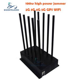 100W High Power 5G Signal Jammer Blocker with 10 Bands and 40m Radius for Indoor