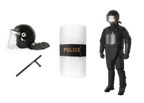 Safety Police And Tactical Gear / Police Riot Suit Protective Helmet And Shield