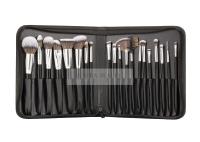 20 morceaux de maquillage de brosse de lecture professionnelle avec la caisse en cuir noire de stockage de tirette d'unité centrale