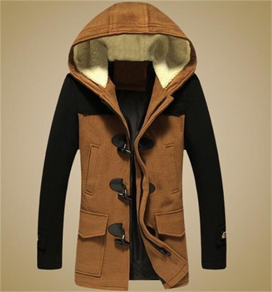 Fleece Fabric Men Winter Hooded Anorak Jacket Breathable Anti Wrinkle