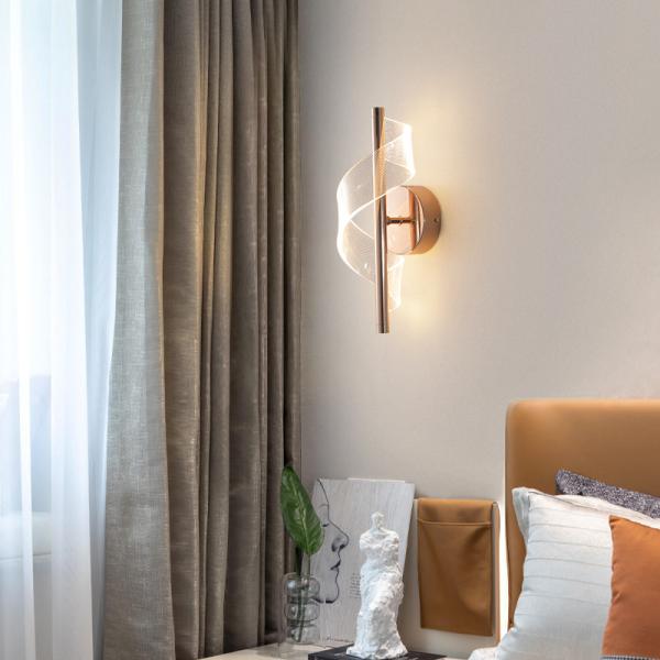 Modern Screw Shape Living Room Backdrop Wall Lamp Designer Personalized Bedside Acrylic Wall Light