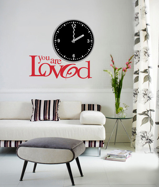 Love Theme 3M Removable Vinyl Wall Decal / Wall Sticker Clock (Easy to Paste) 25A012
