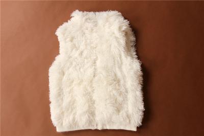 100% Polyester Children'S Winter Clothes Girl's White Plush Vest